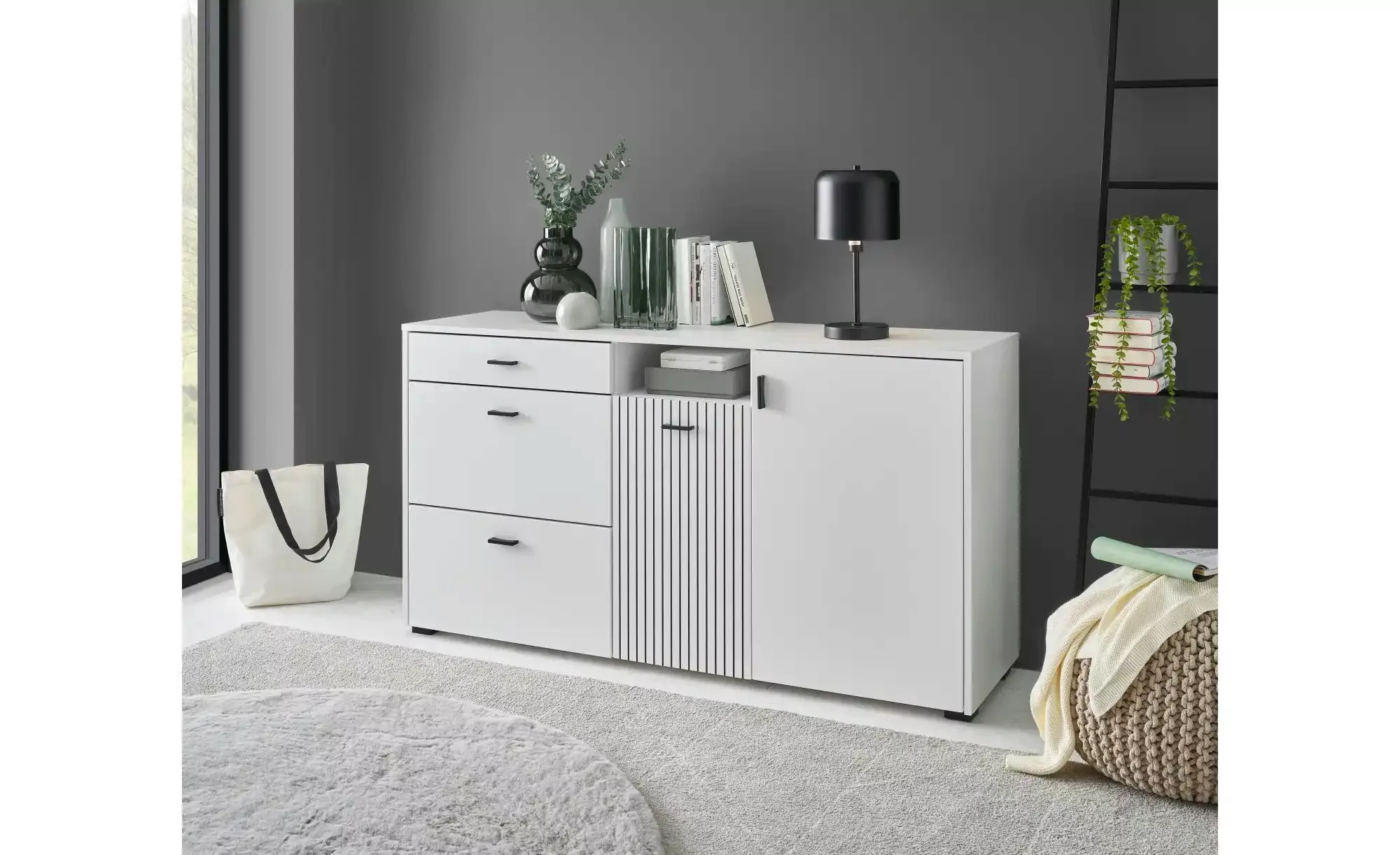 INOSIGN Sideboard "Hudson", in moderner Trendfarbe, Griffe aus Metall (Schw günstig online kaufen