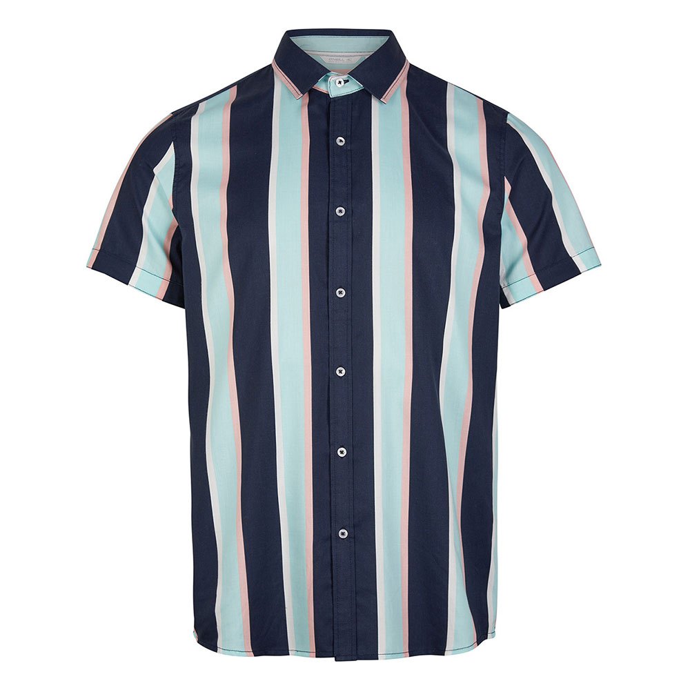 O´neill Vert Stripe Kurzarm Hemd M Blue All Over Print / Green günstig online kaufen