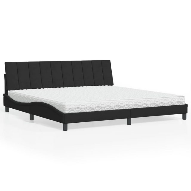 vidaXL Bett Bett mit Matratze Schwarz 200x200 cm Samt günstig online kaufen