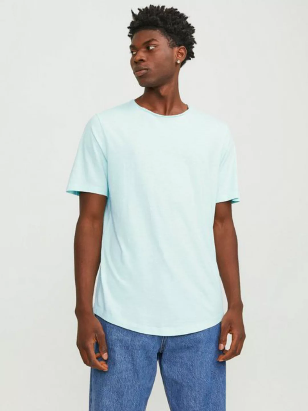 Jack & Jones T-Shirt Basic T-Shirt Rundhals Kurzarm JJEBASHER 5979 in Mint günstig online kaufen