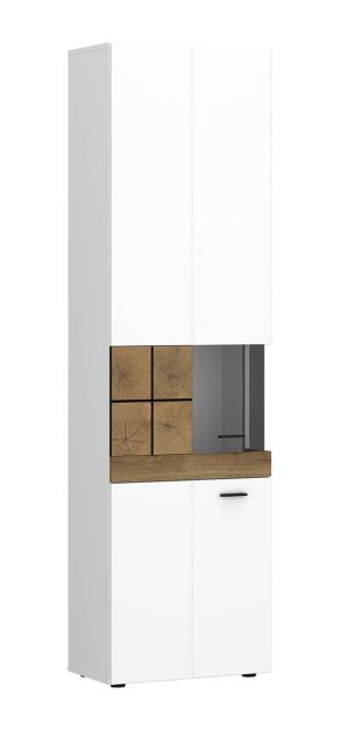 Vitrine inkl. 2 Türen  ca. 55x200x37 cm Coast Evoke / Weiss Hochglanz günstig online kaufen