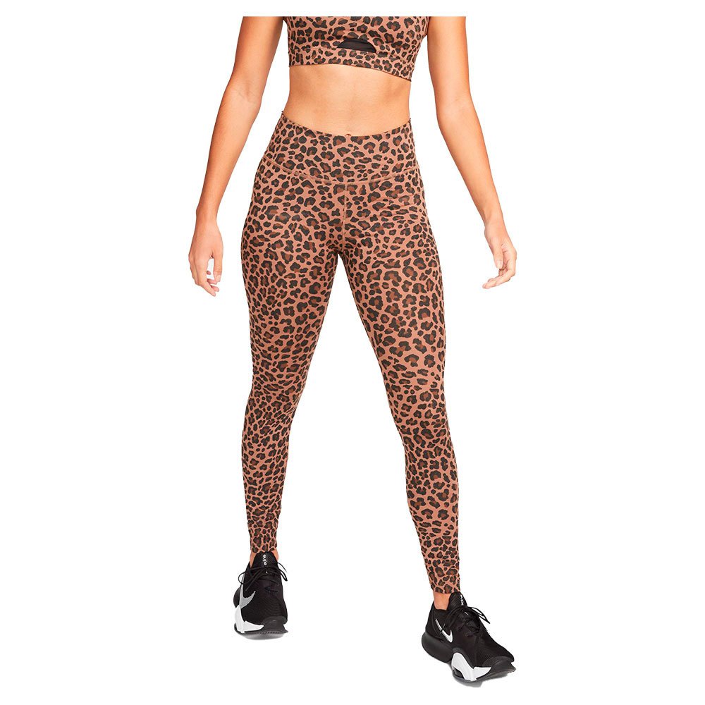 Nike Dri Fit One Mid-rise Printed Leggings XS Archaeo Brown / White günstig online kaufen