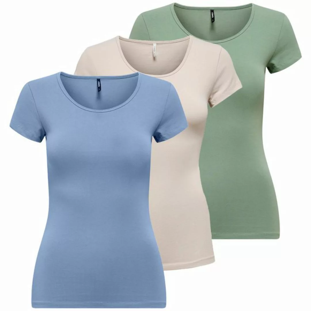 ONLY Longsleeve ONLY 3er Pack Damen T-Shirt kurzarm günstig online kaufen