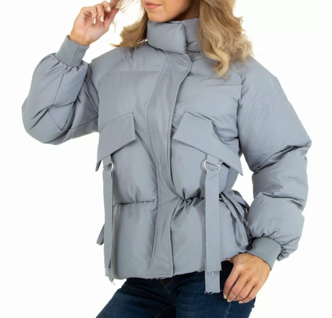 Ital-Design Winterjacke Damen Freizeit Gefüttert Winterjacke in Grau günstig online kaufen