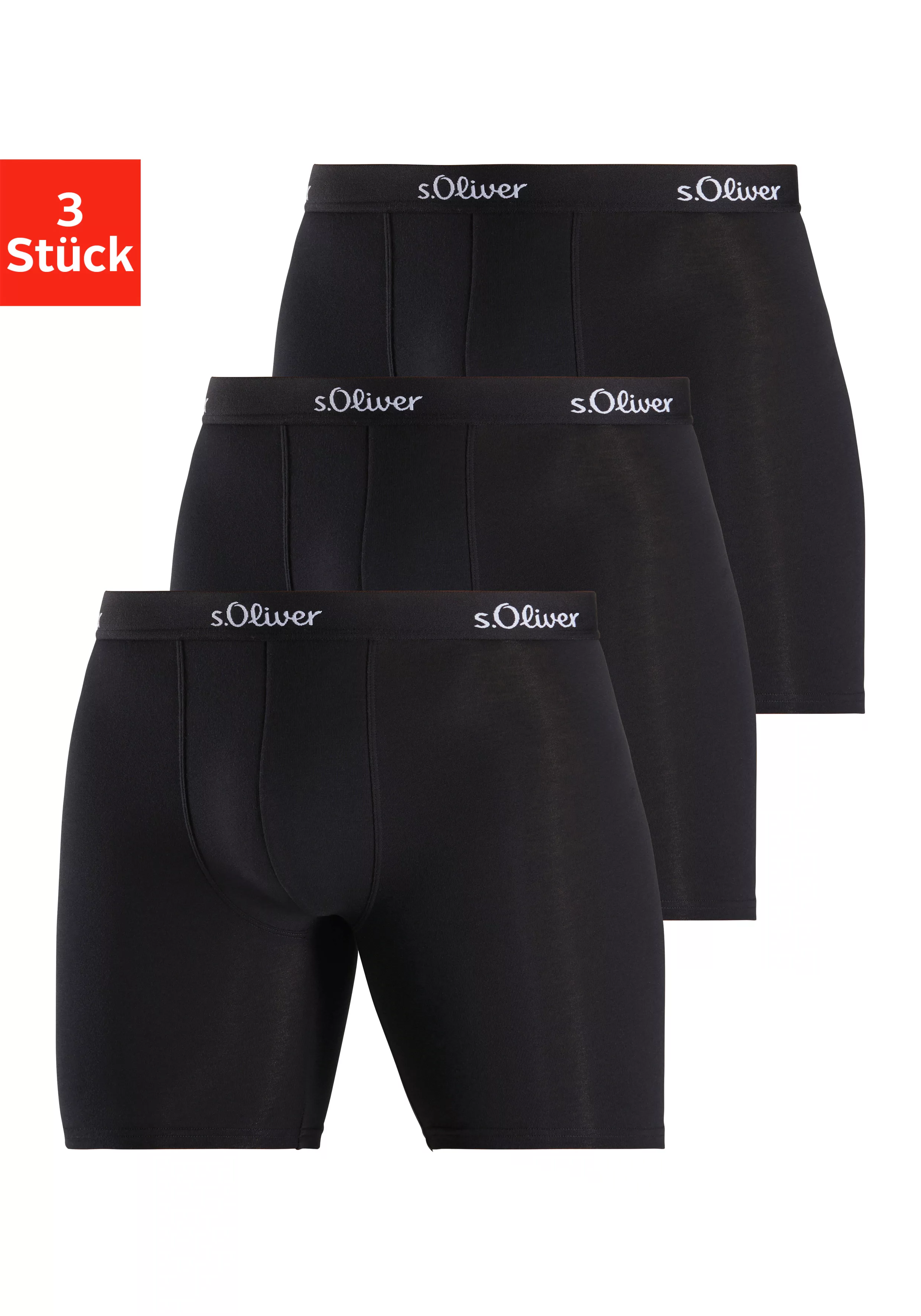 s.Oliver Boxer "Boxershorts für Herren", (Packung, 3 St.), mit längerem Bei günstig online kaufen