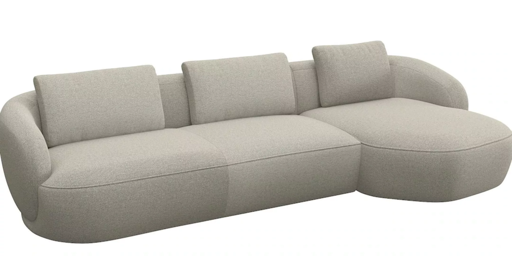 FLEXLUX Wohnlandschaft »Torino, rund, L-Form, Sofa-Ecke mit Recamiere, Long günstig online kaufen