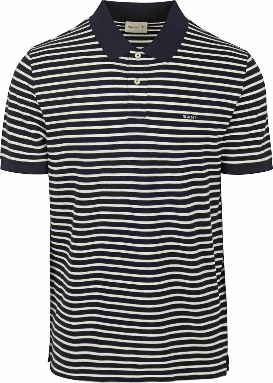 Gant Poloshirt Pique Marineblau gestreift - Größe XL günstig online kaufen