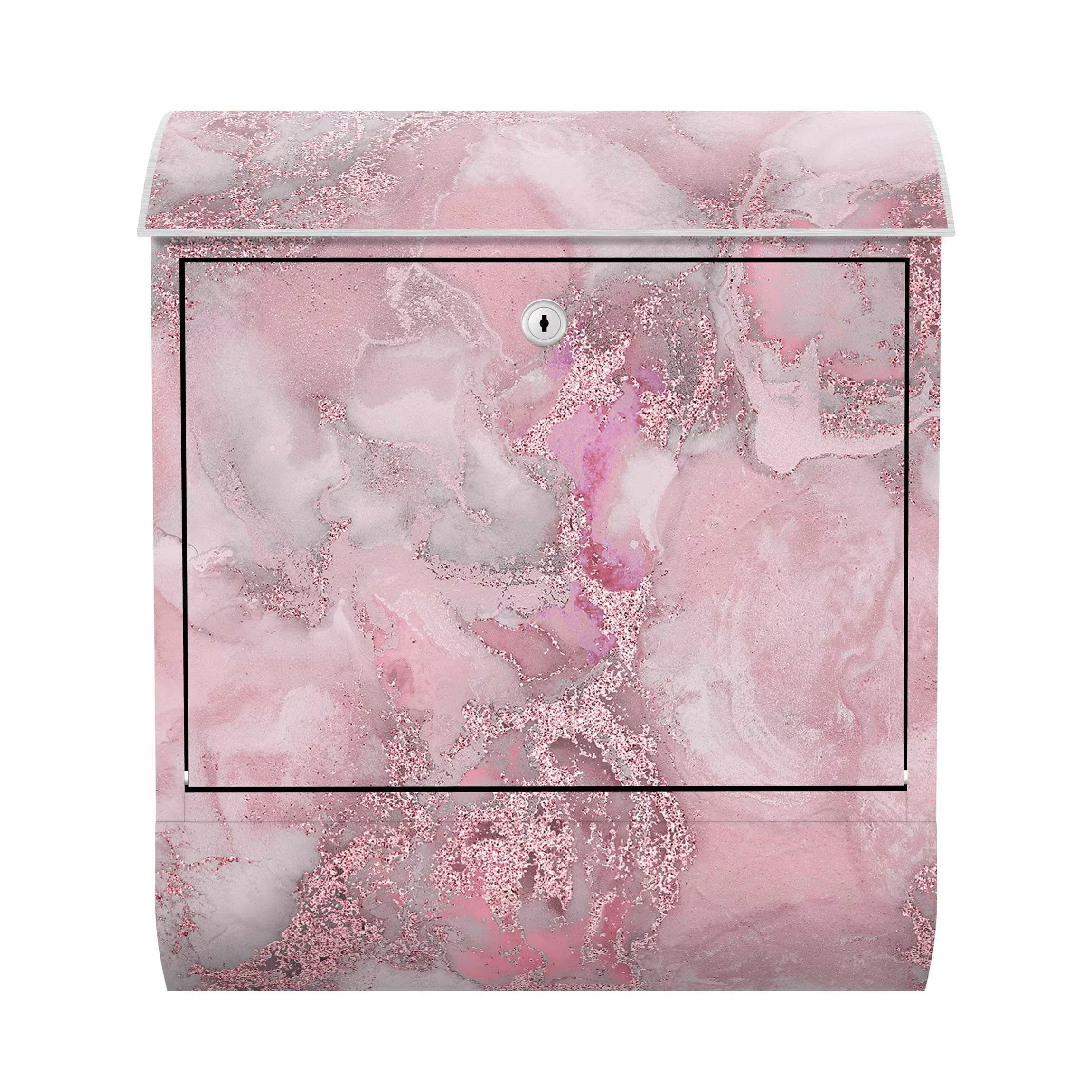 Briefkasten Abstrakt Farbexperimente Marmor Pink und Glitzer günstig online kaufen