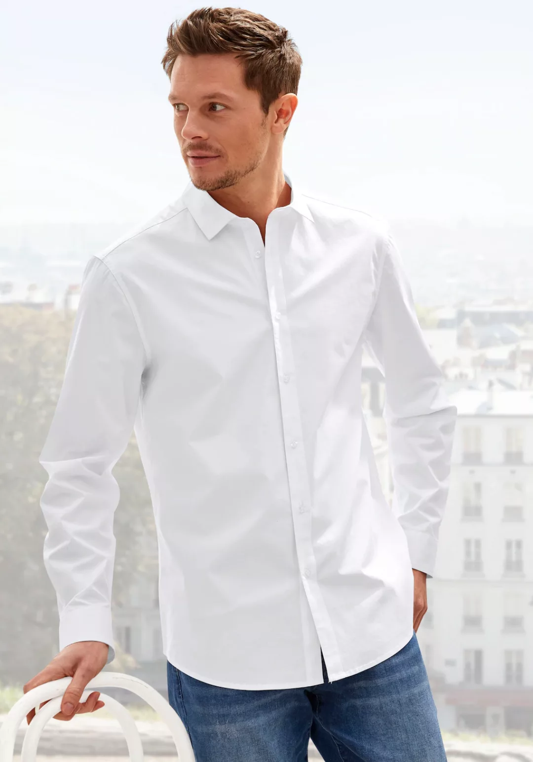 John Devin Langarmhemd mit Kentkragen, aus elastischer Baumwollqualität günstig online kaufen