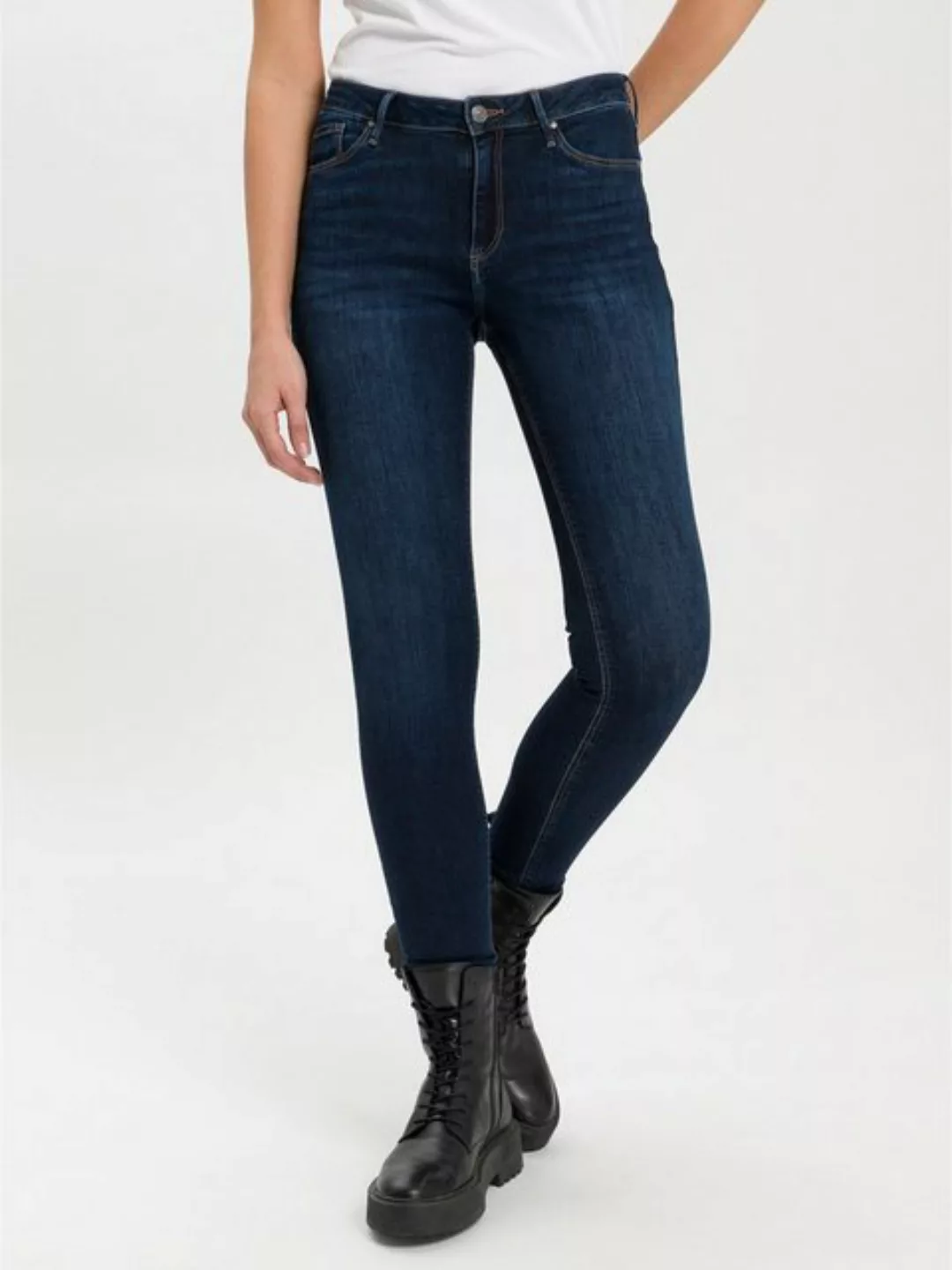 Cross Jeans Damen Jeans Alan - Skinny Fit - Blau - Deep Blue Used günstig online kaufen