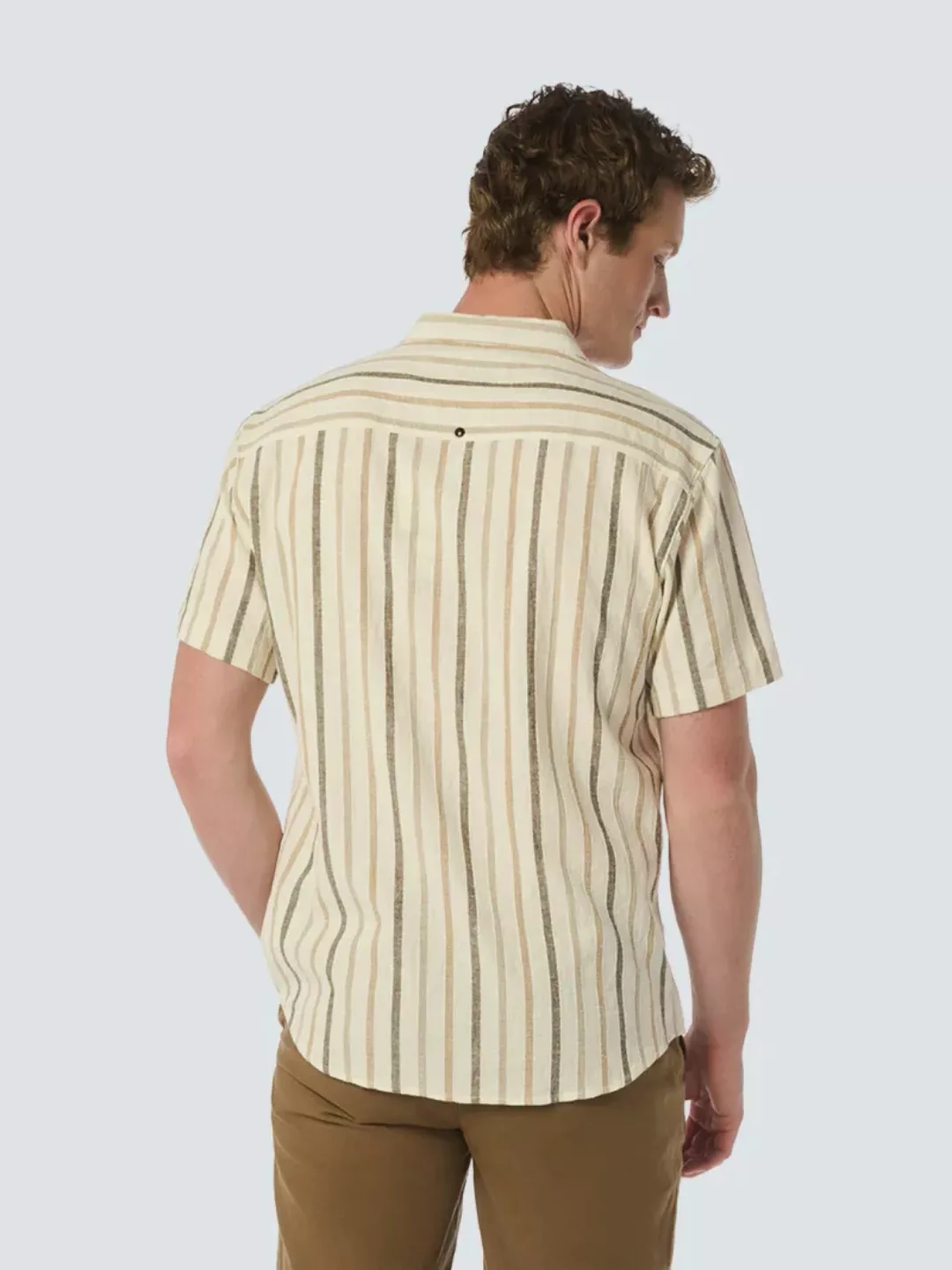 No Excess Short Sleeve Hemd Leinen Ecru - Größe L günstig online kaufen