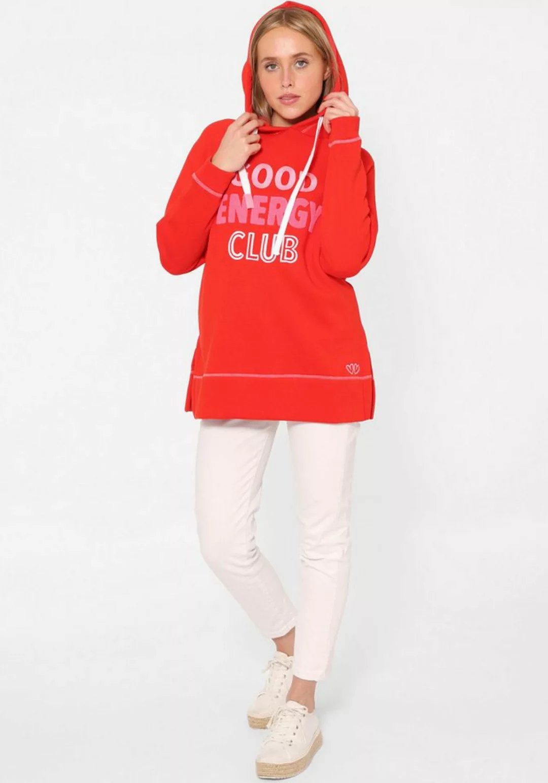 Zwillingsherz Hoodie "Good Energy Club" Oversized mit Kapuze und Front und günstig online kaufen