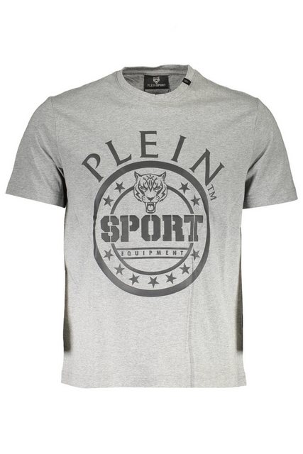 PLEIN SPORT T-Shirt Graues Herren T-Shirt mit Rundhals und Print - günstig online kaufen