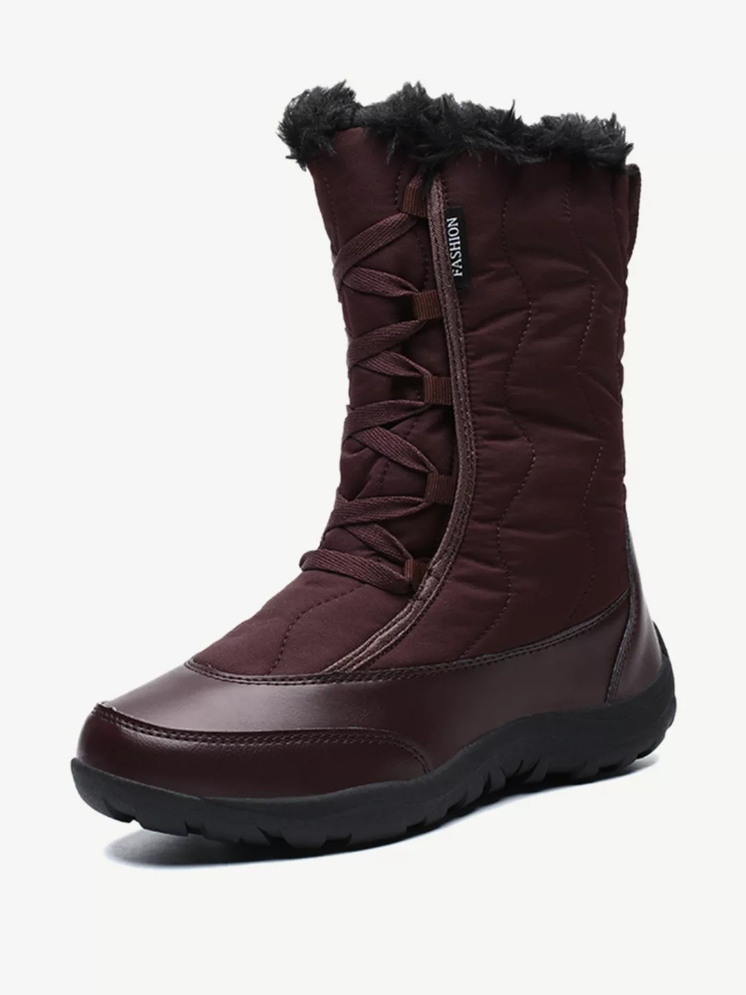 LOSTISY Damen Winter Warm Plüsch Wasserdichte Baumwolle Schnürung Mid Calf günstig online kaufen