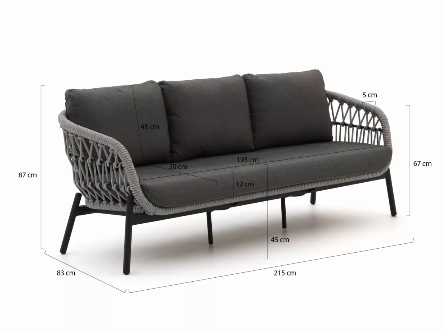 Bellagio Cupello lounge Gartensofa 3-Sitzer 215 cm günstig online kaufen