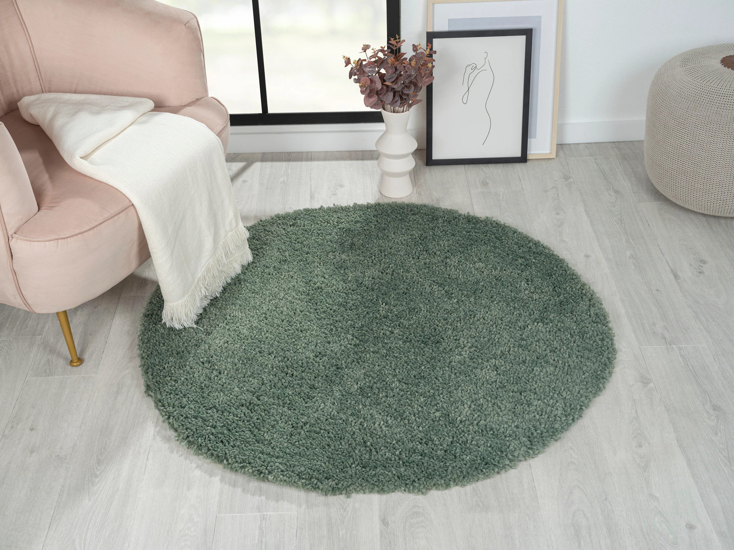 Myflair Möbel & Accessoires Hochflor-Teppich »My Shaggy«, rund, 37 mm Höhe, günstig online kaufen