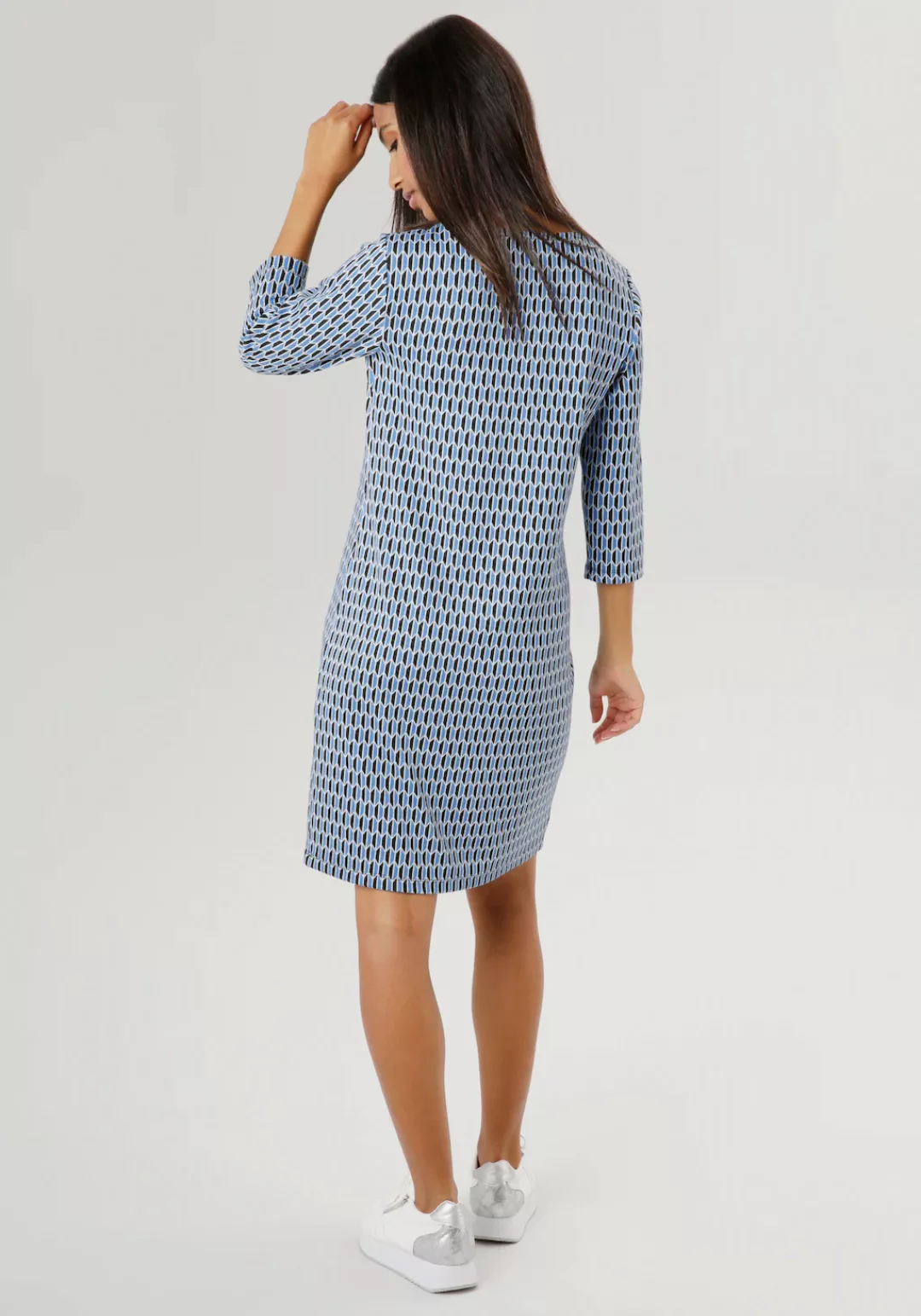 Aniston SELECTED Jerseykleid mit geometrischem Muster und leichter Taillier günstig online kaufen