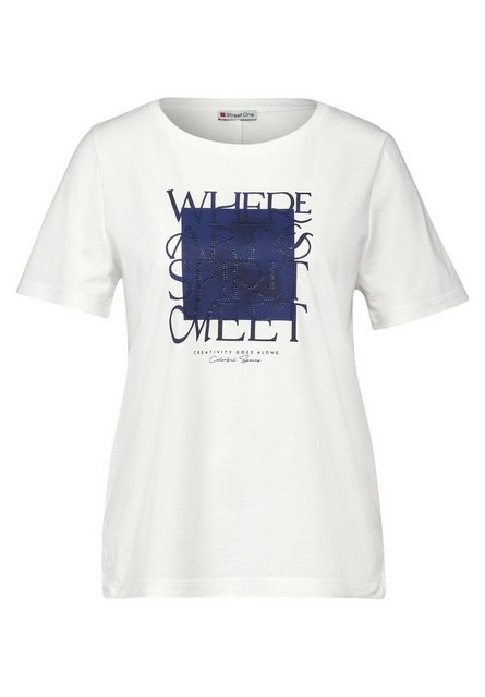 STREET ONE T-Shirt filigree wording shirt günstig online kaufen