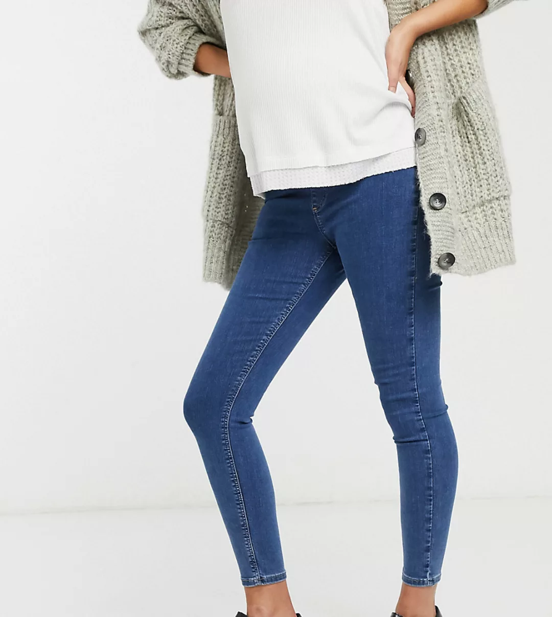 Topshop Maternity – Joni – Enge Jeans mit Unterbauchbund und mittlerer Wasc günstig online kaufen