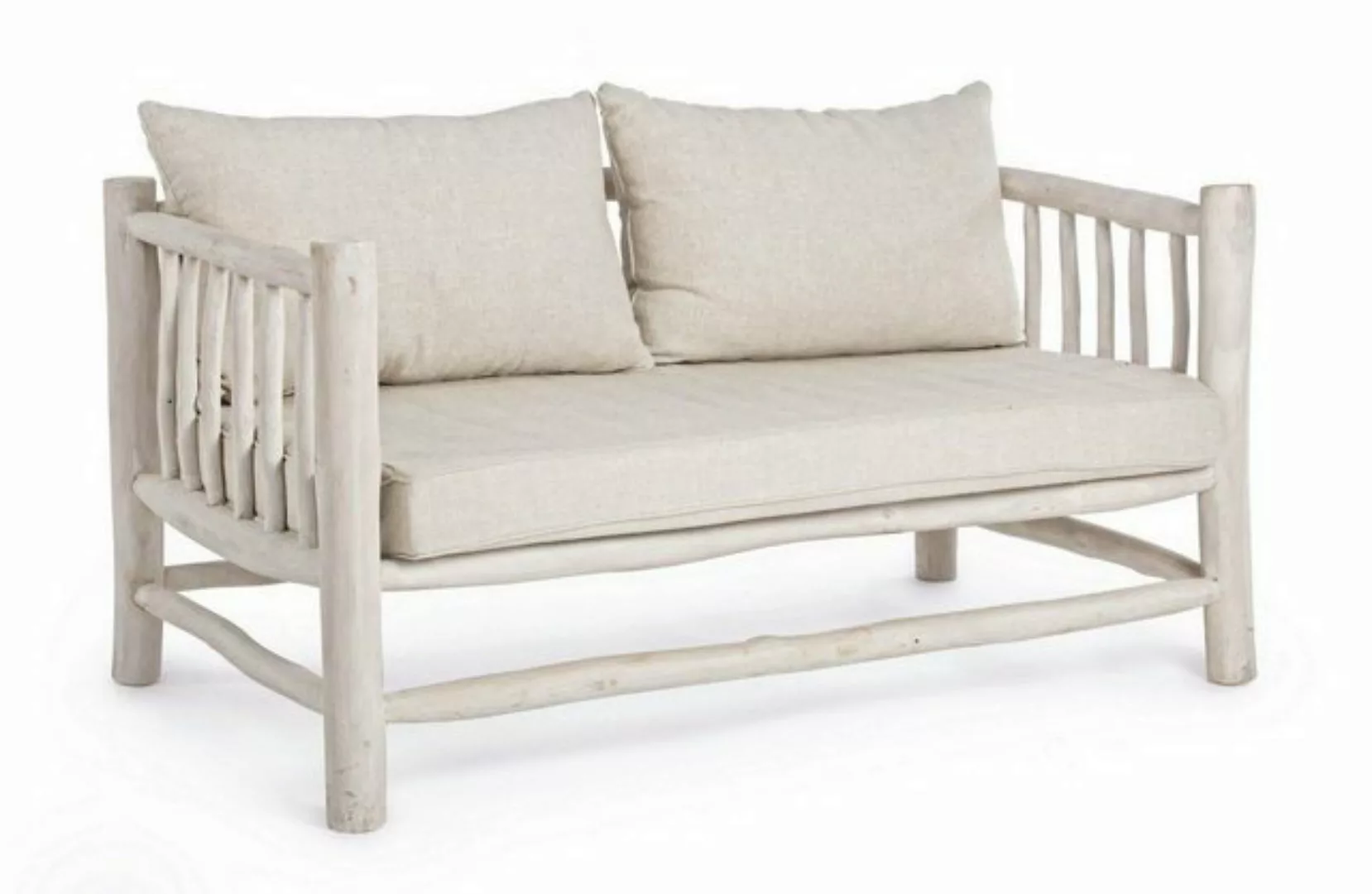 Natur24 Sofa Sofa Sahel 140x78x75cm Teakholz Sofa Couch Polster günstig online kaufen