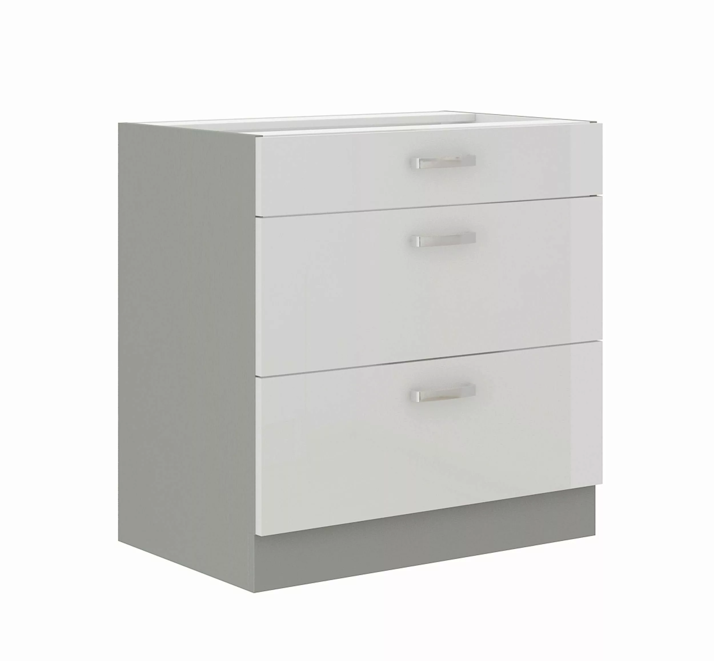 Küchen-Preisbombe Auszugsunterschrank 80 cm Küche Bianca günstig online kaufen