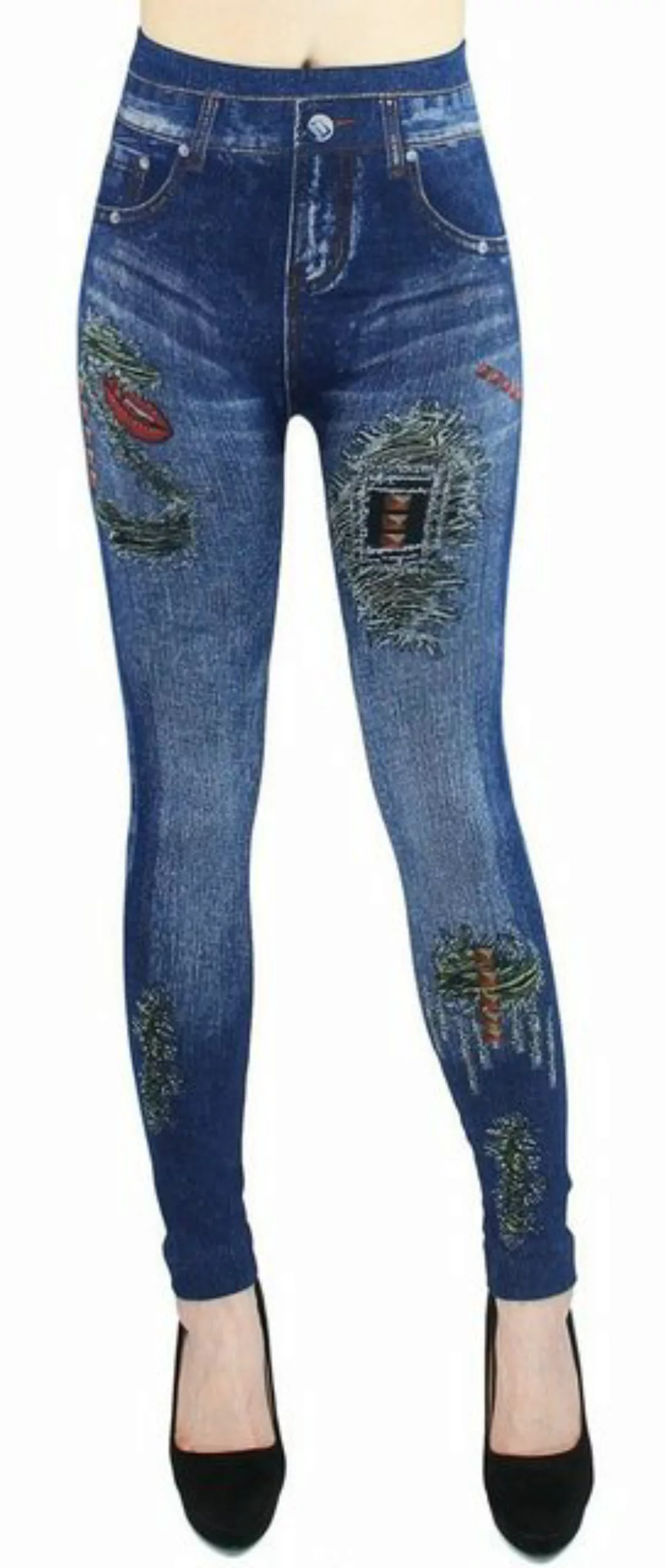 dy_mode Jeggings Damen Jeggings High Waist Leggings in Jeans Optik BequemJe günstig online kaufen