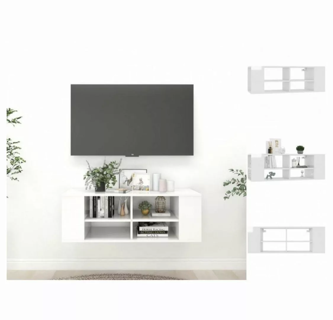 vidaXL TV-Schrank TV-Wandschrank Hochglanz-Weiß 102x35x35 cm Spanplatte günstig online kaufen