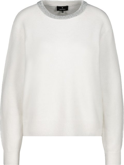 Monari Blusenshirt Strickpullover mit Schmuckkette off-white günstig online kaufen