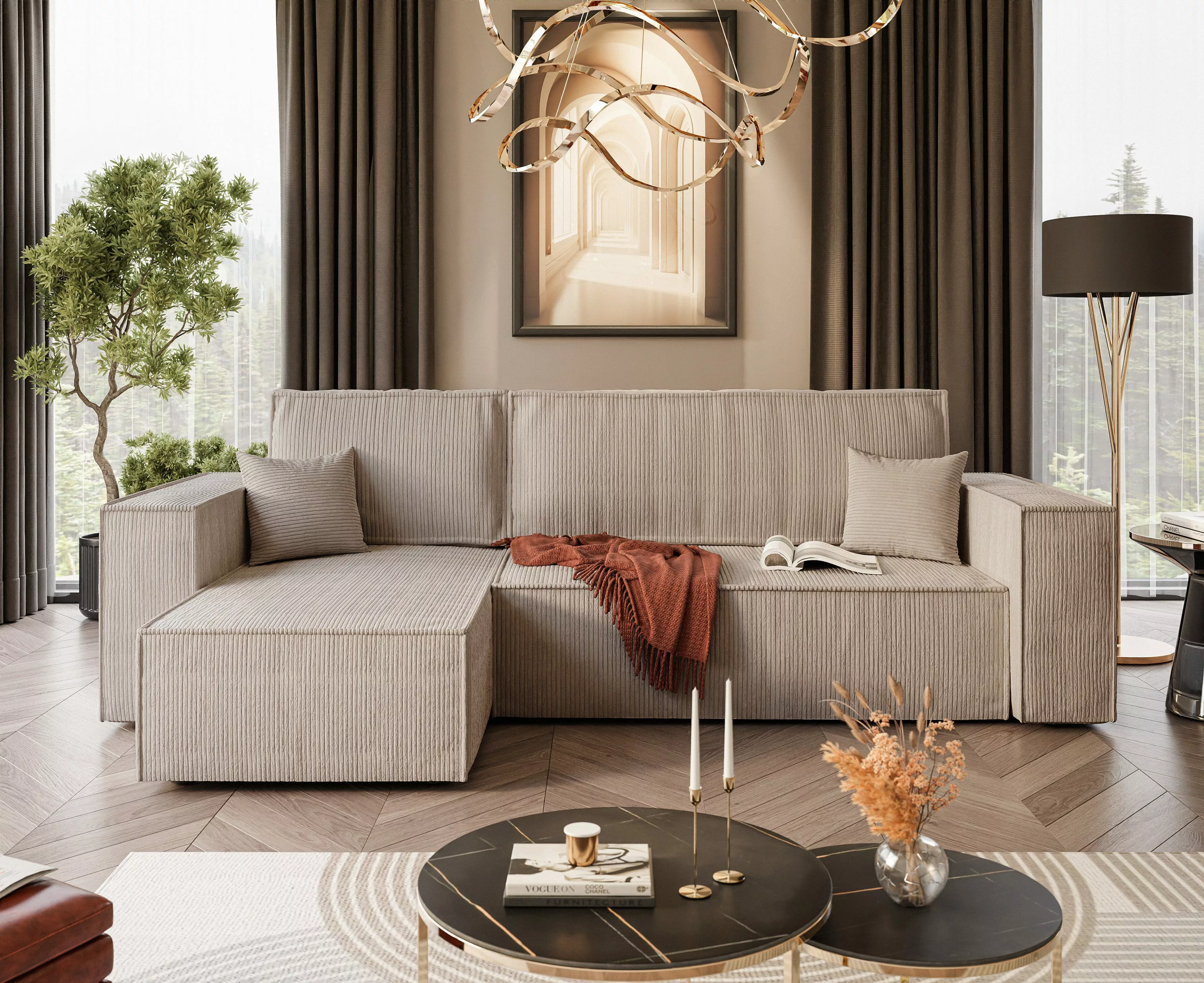 Lookway Ecksofa Gepolstertes CARLOS L-Form, Schlaffunktion günstig online kaufen