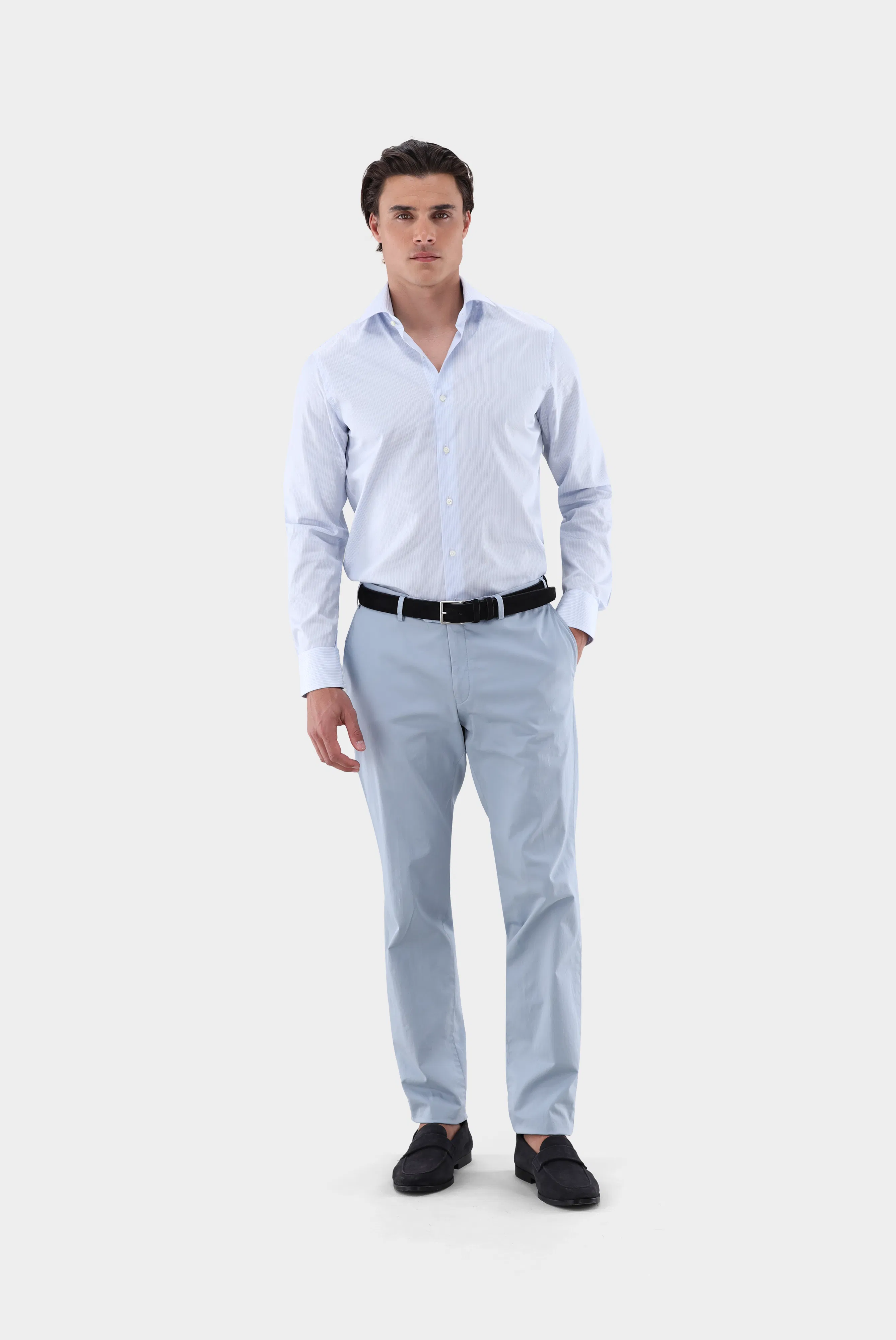 Gestreiftes Twill Hemd in Sartoriale Verarbeitung Slim Fit günstig online kaufen