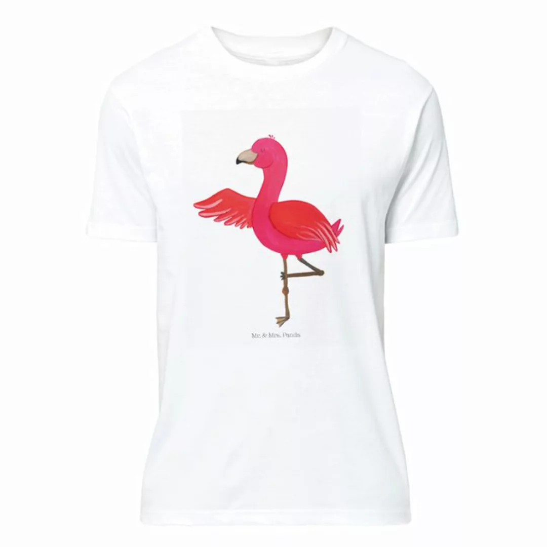 Mr. & Mrs. Panda T-Shirt Flamingo Yoga - Weiß - Geschenk, Yoga-Übung, T-Shi günstig online kaufen