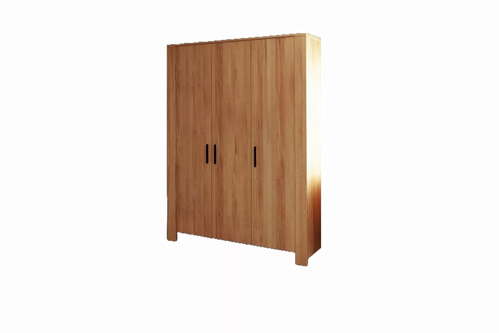 Natur24 Kleiderschrank Kleiderschrank Lubic Kernbuche 155x60x205 mit 3 Türe günstig online kaufen