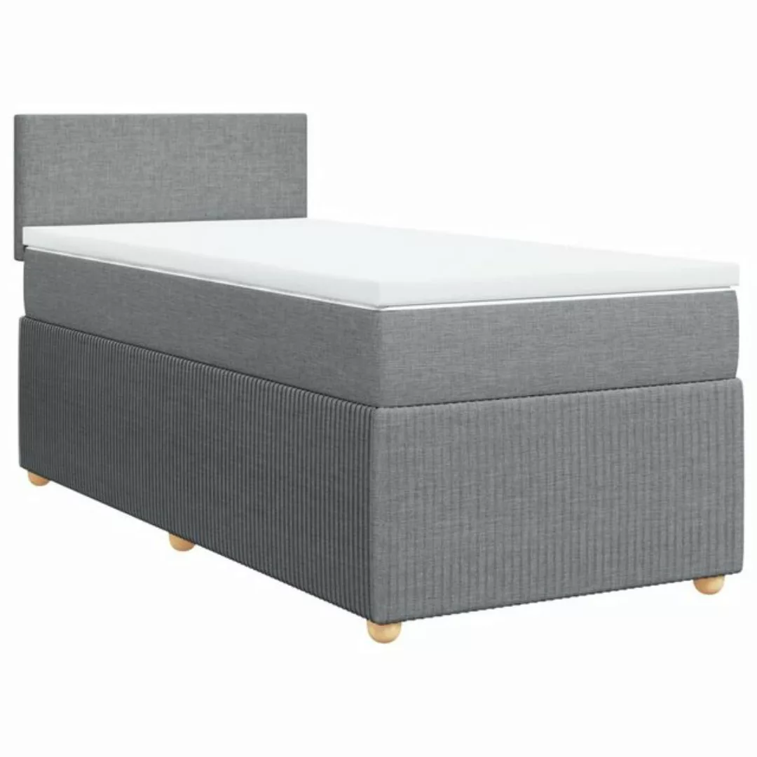 vidaXL Bett Boxspringbett mit Matratze Hellgrau 80x200 cm Stoff günstig online kaufen