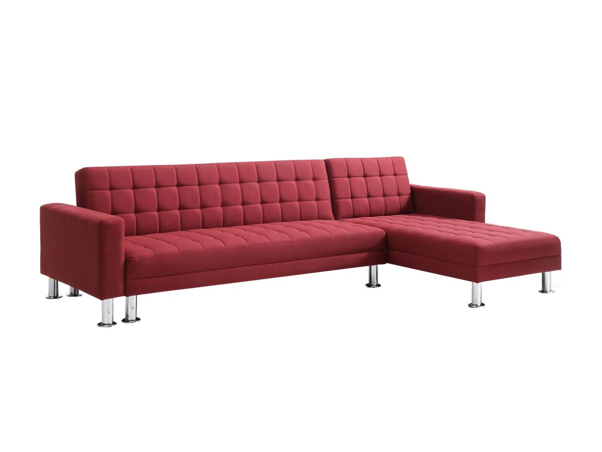 Ecksofa mit Schlaffunktion - Ecke wechselbar - Stoff - Rot - WILLIS II günstig online kaufen
