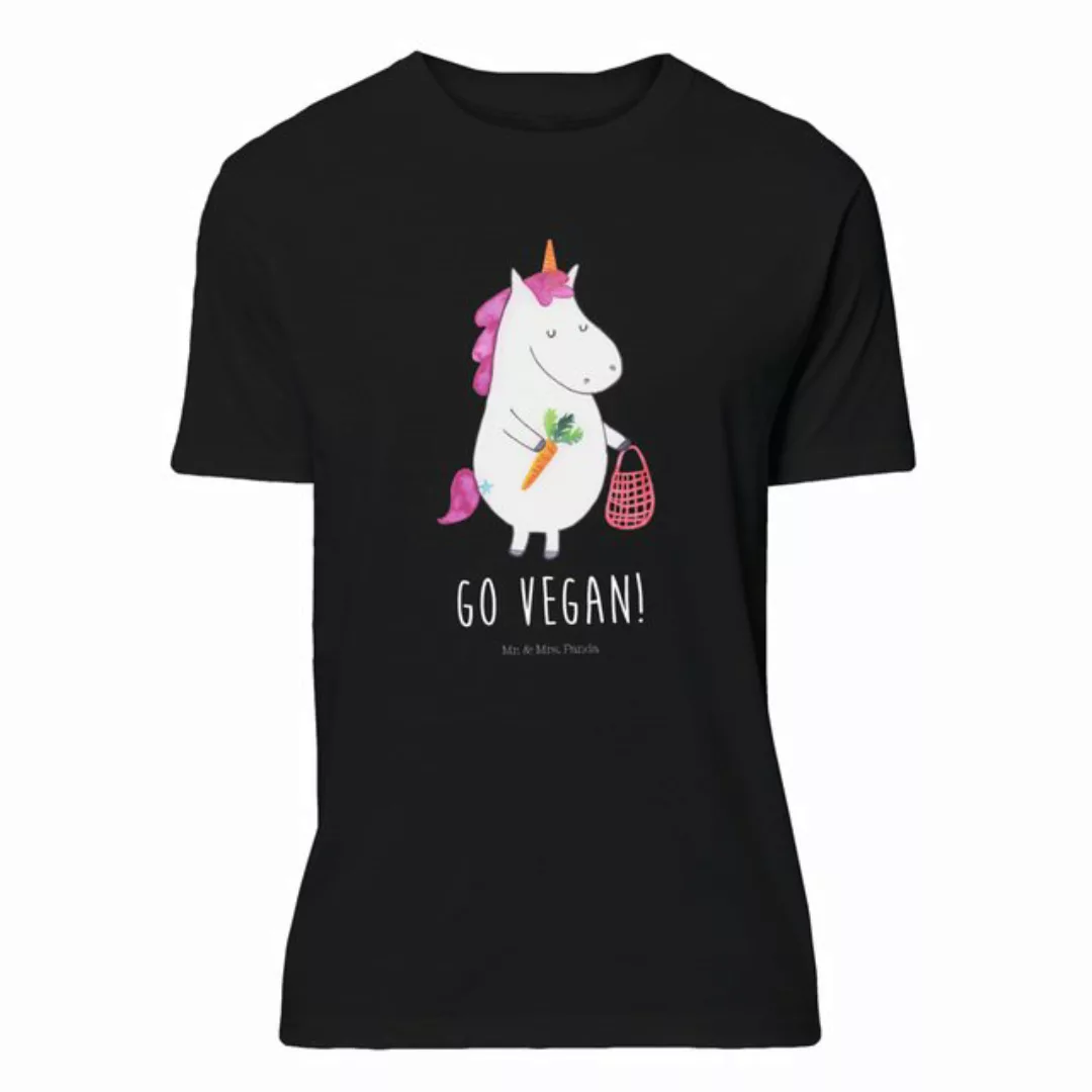 Mr. & Mrs. Panda T-Shirt Einhorn Vegan - Schwarz - Geschenk, Gesund essen, günstig online kaufen