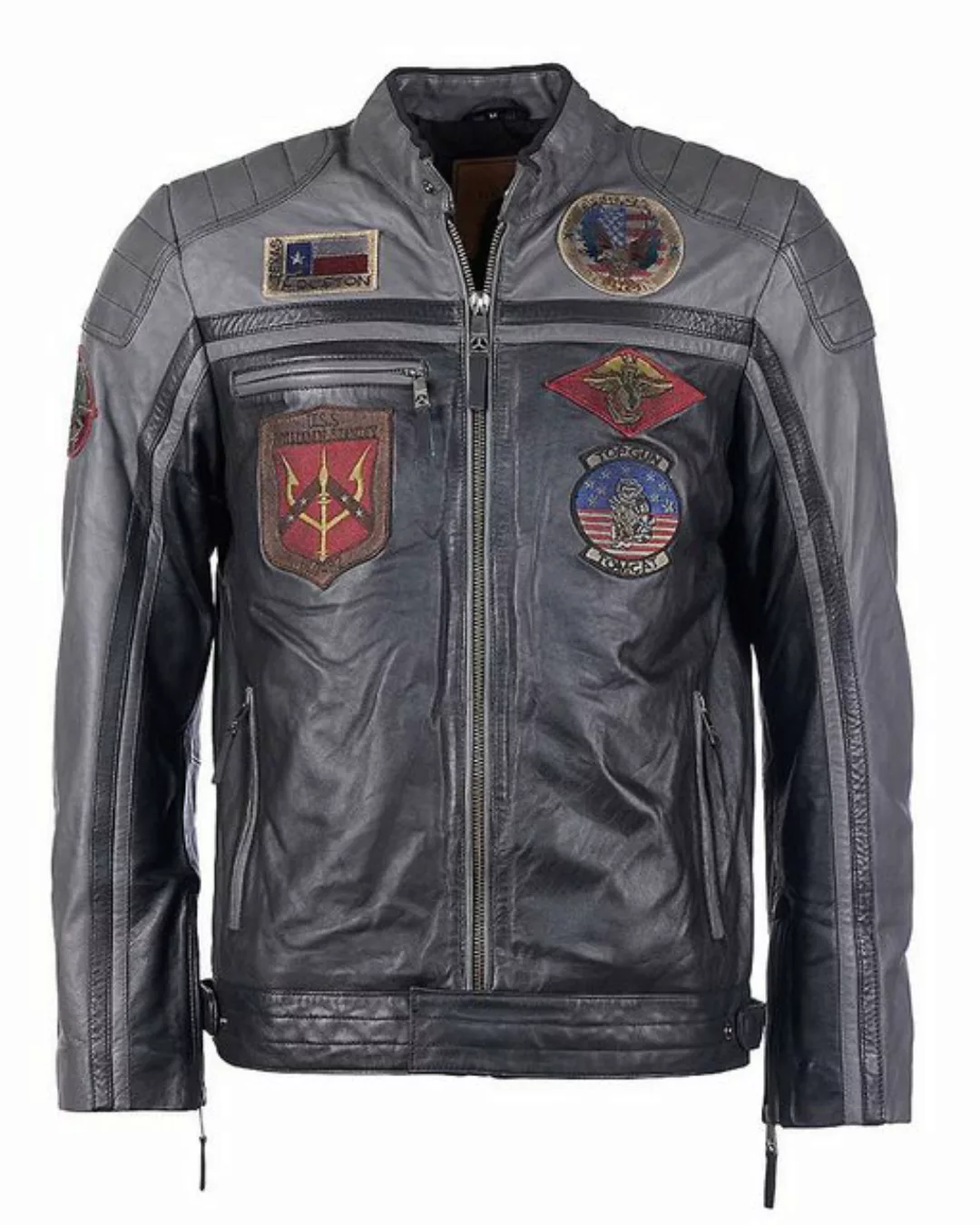 TOP GUN Lederjacke Top Gun Lederjacke TG 1005 Farbe: 4365 black/anthra günstig online kaufen