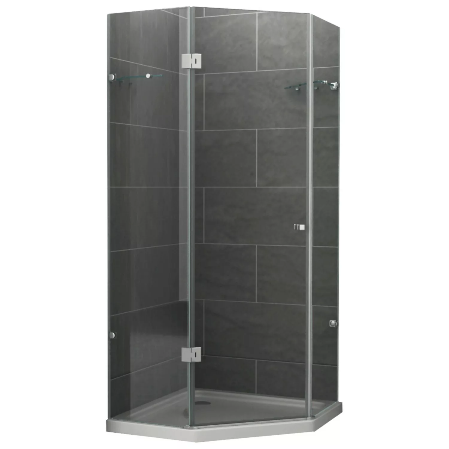 Dein Bau Projekt Dusche 5-Eck Klarglas 100 x 195 x 100 cm m. Wanne DIN Link günstig online kaufen