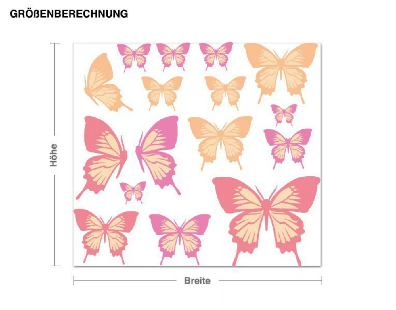 Wandtattoo Tiere Pastellfarbenes Schmetterlings-Set günstig online kaufen