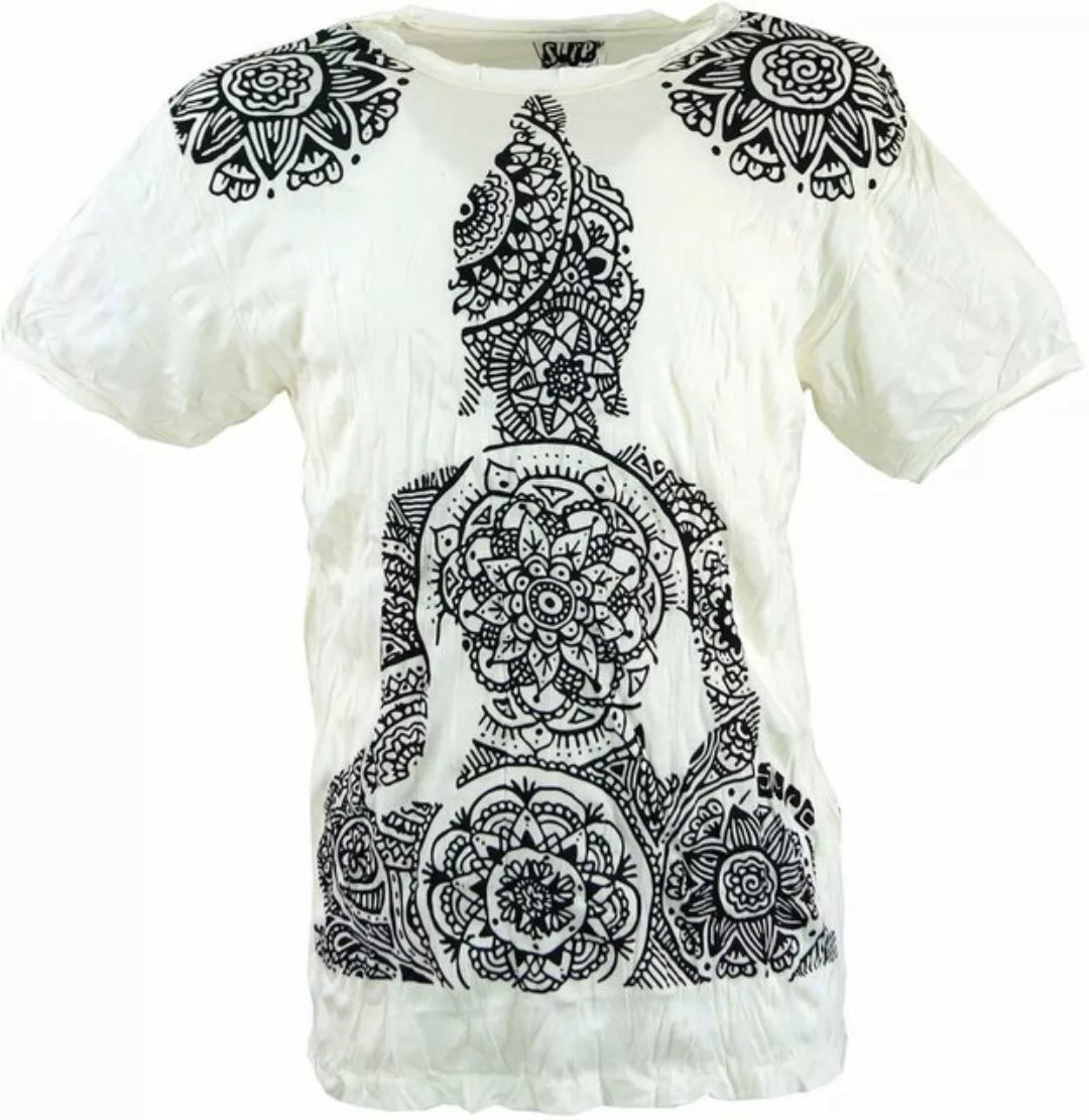 Guru-Shop T-Shirt Sure Herren T-Shirt Mandala Buddha - weiß alternative Bek günstig online kaufen