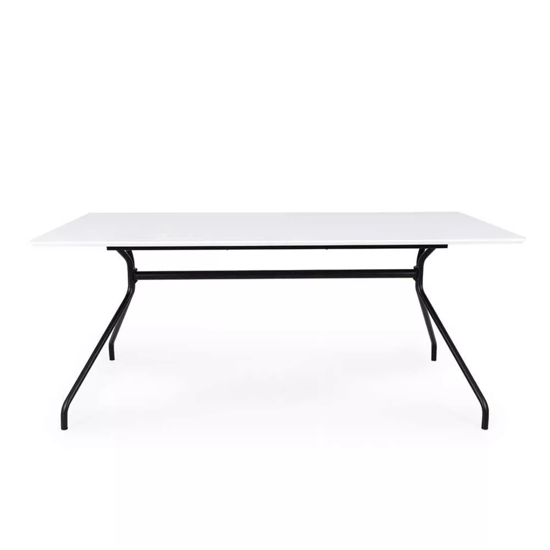 Esszimmertisch in Weiß und Schwarz 160 cm breit günstig online kaufen