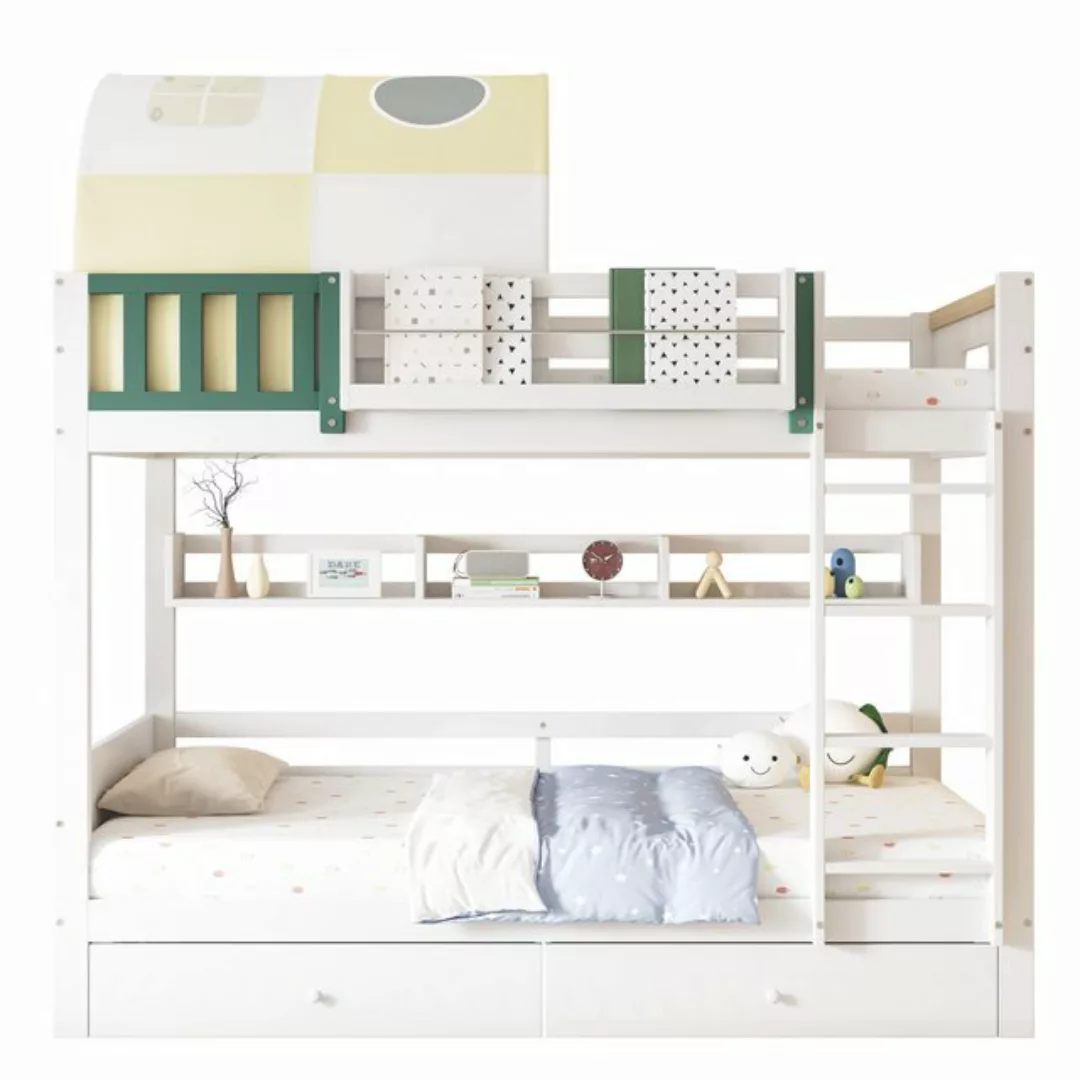 Gotagee Etagenbett Kinderbett Hausbett und Gitter Doppelbett Holzbett Falls günstig online kaufen