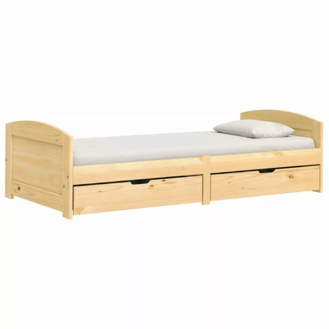 vidaXL Gästebett Gästebett Tagesbett mit 2 Schubladen IRUN 90x200 cm Massiv günstig online kaufen