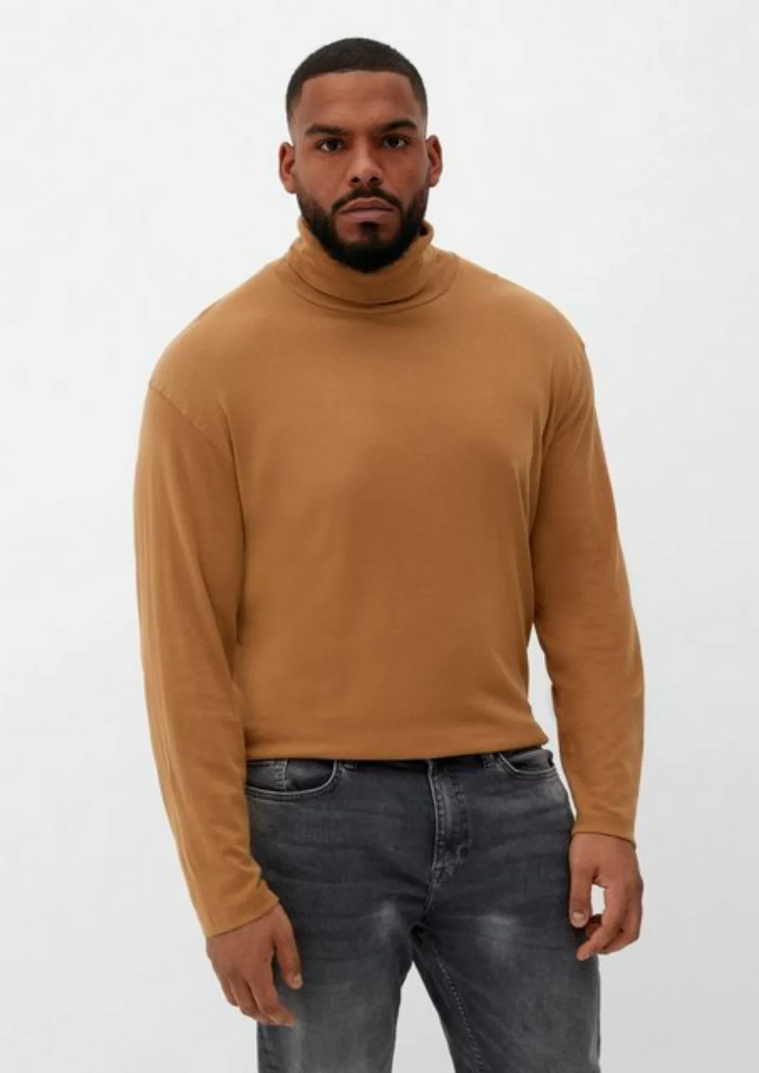 s.Oliver Langarmshirt Geripptes Longsleeve mit Turtleneck günstig online kaufen