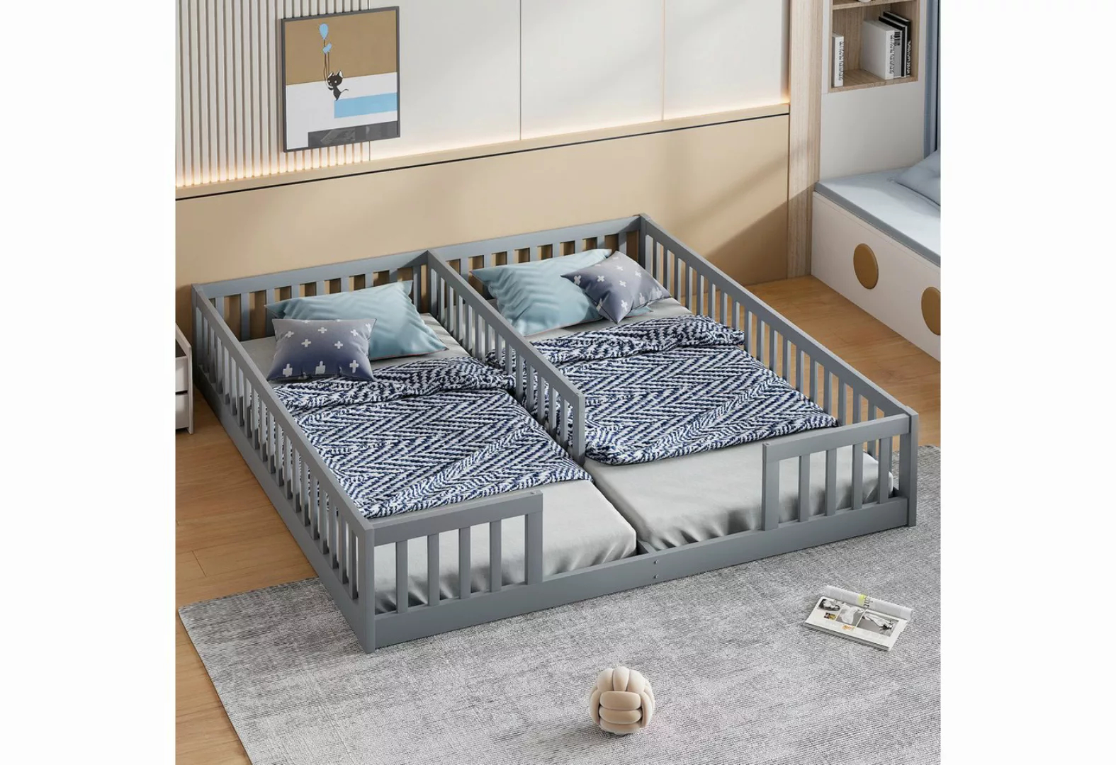 Flieks Massivholzbett, Kinderbett Einzelbett*2 90x200cm*2 für zwei Kinder o günstig online kaufen