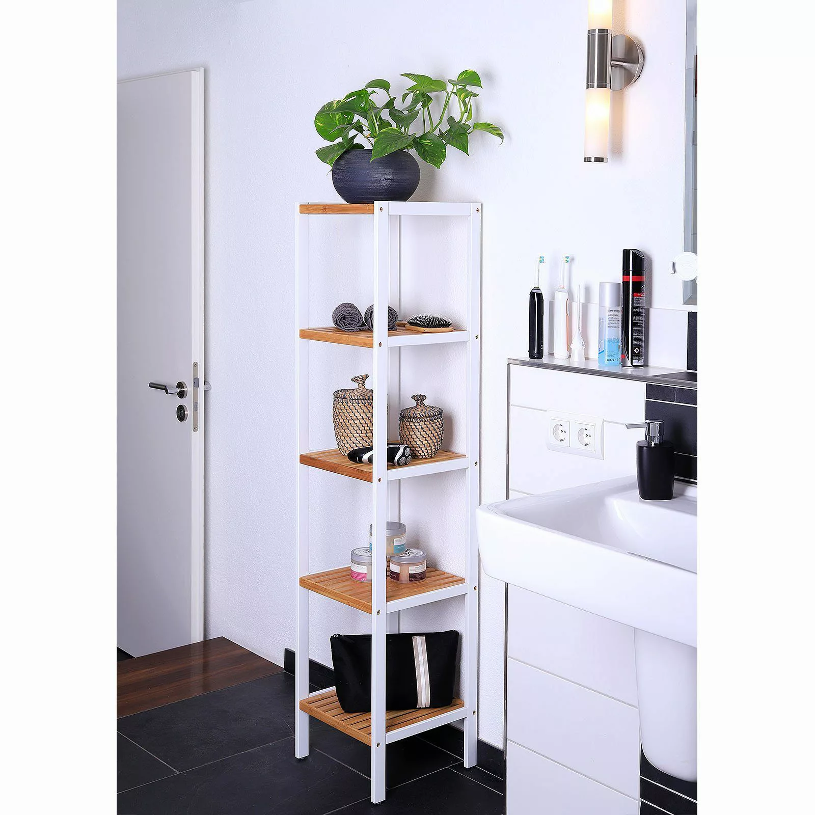 dibea Regal Regal aus Bambus, Badezimmerregal, günstig online kaufen