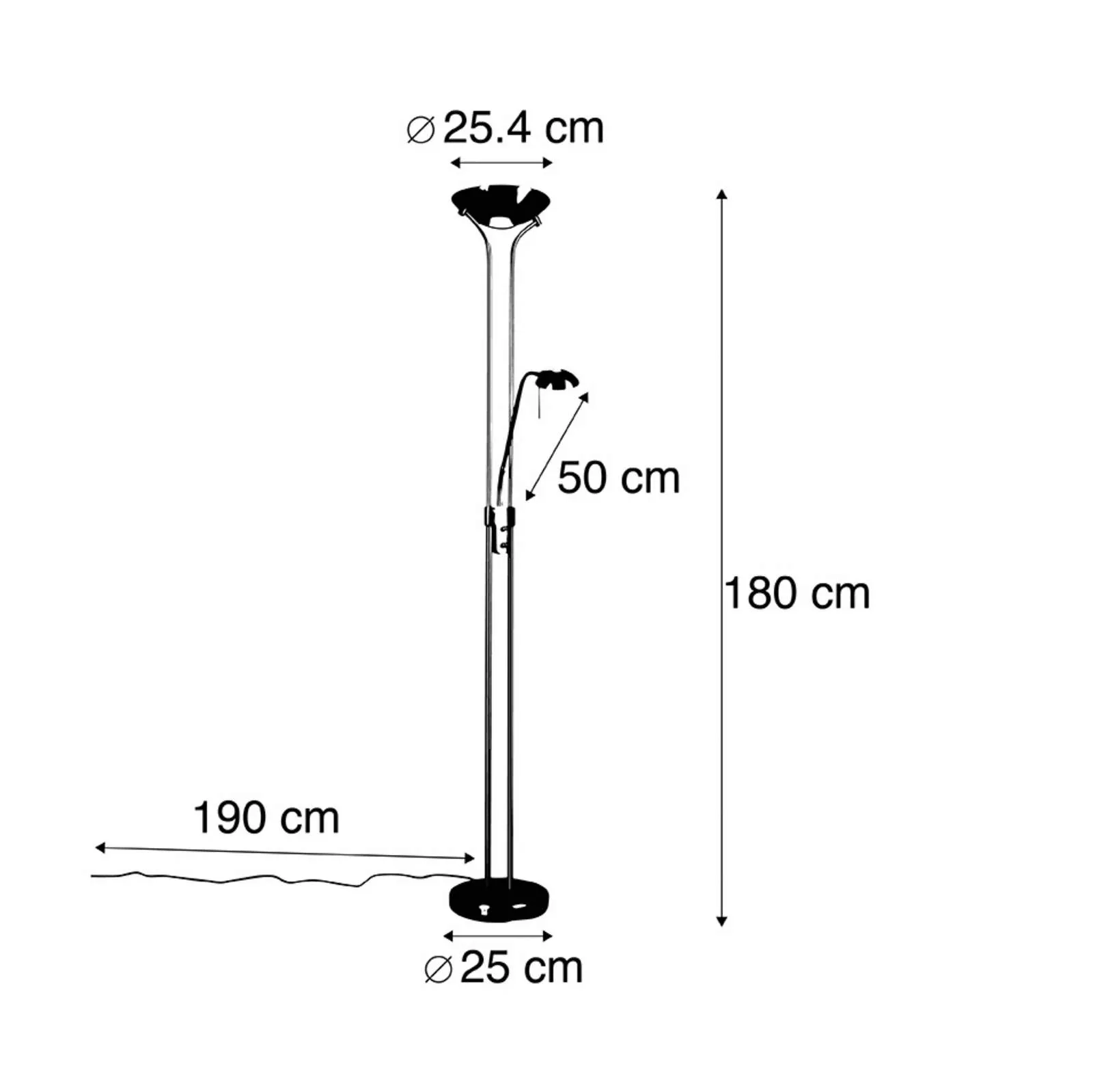 LED-Deckenfluter Diva mit Leselampe, Stahl günstig online kaufen