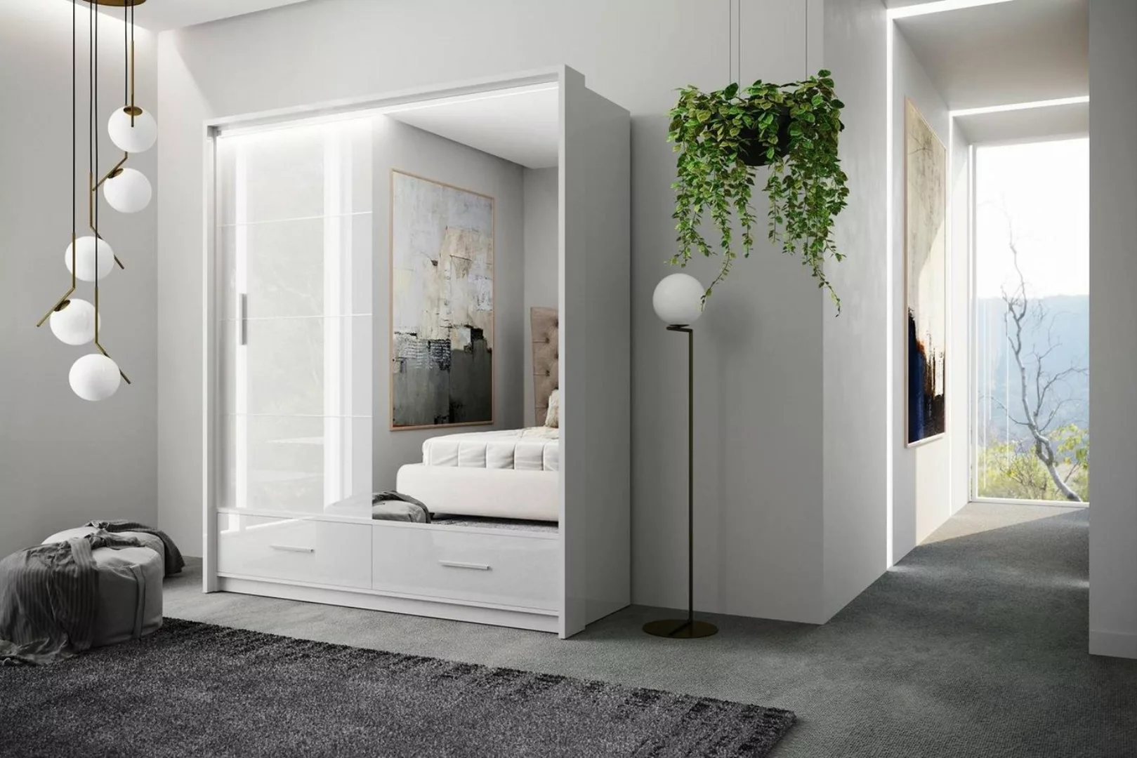 Beautysofa Spiegelschrank Marsylia (Schrank mit Schubladen) Kleiderschrank günstig online kaufen