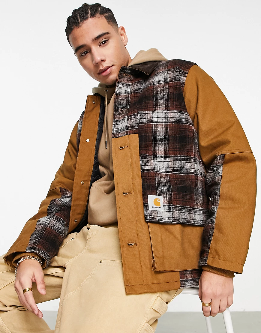 Carhartt WIP – Highland – Karierte Jacke in Braun günstig online kaufen