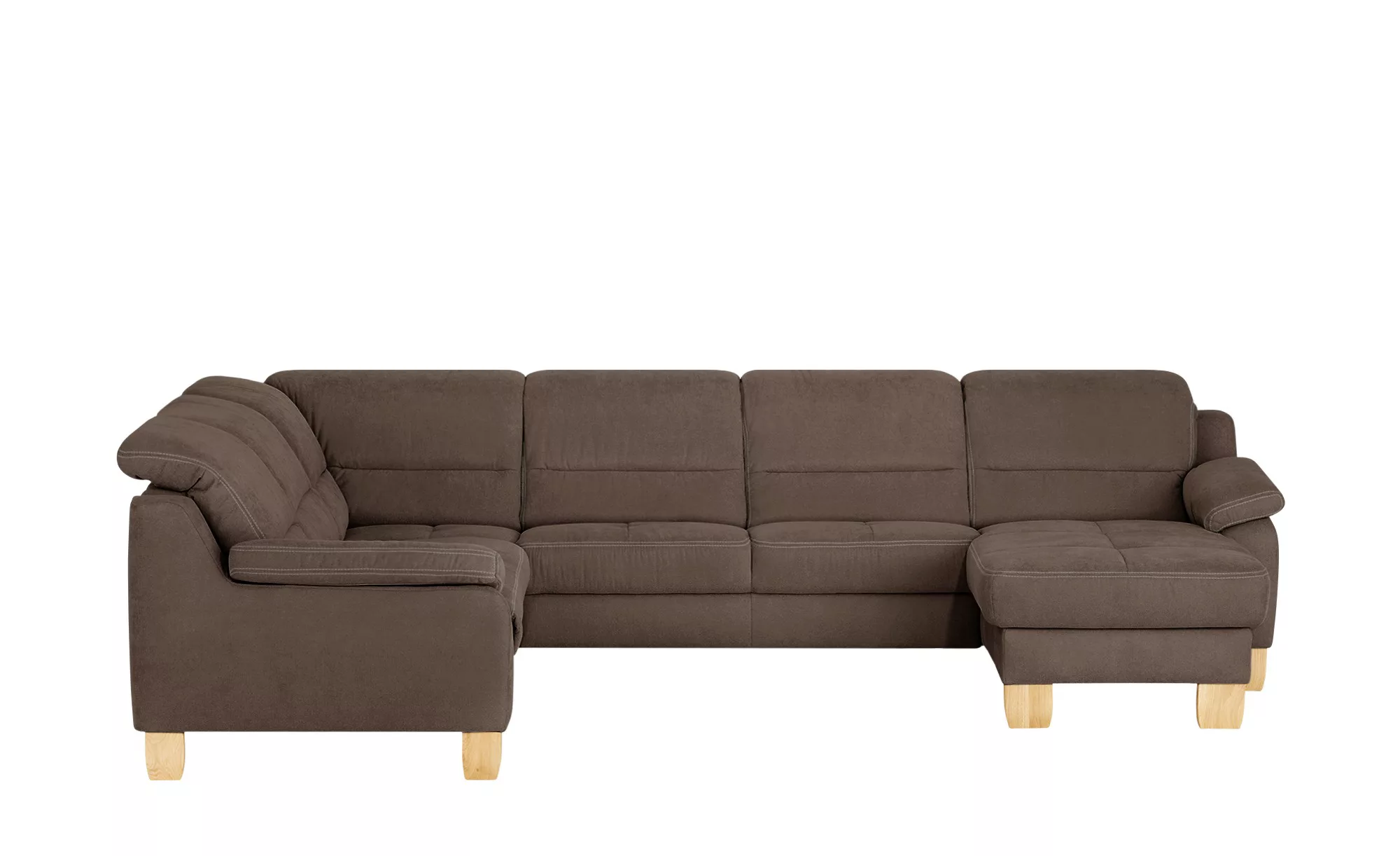 meinSofa Wohnlandschaft aus Mikrofaser Hanna ¦ braun ¦ Maße (cm): B: 322 H: günstig online kaufen