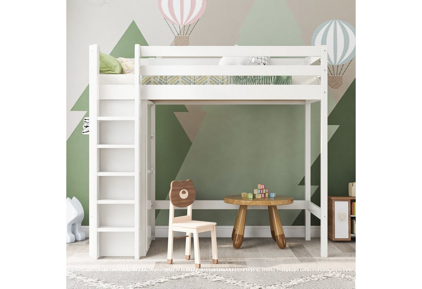 SIKAINI Hochbett (208 x110 x186 cm, mit 6 Regalen) Kinderbett Hochbett mit günstig online kaufen